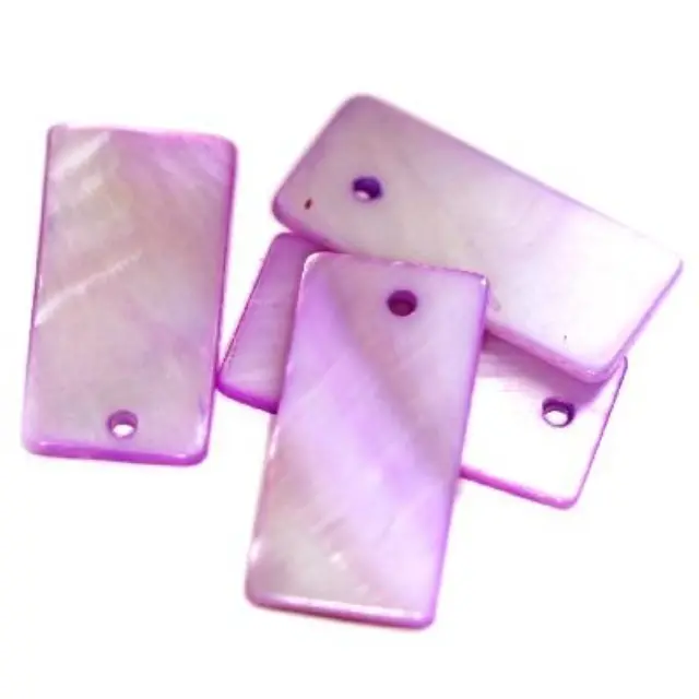 Mother of Pearl Ορθογώνιο Πλακέ Amethyst 20x10mm ~20τεμ