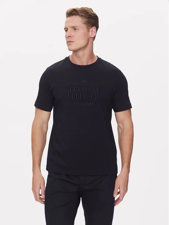 Tommy Hilfiger Ανδρικό Σκούρο Μπλέ T-Shirt Μπλε Σκούρο