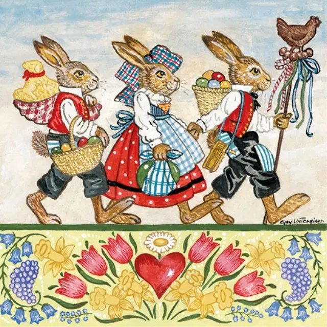 Χαρτοπετσέτα για Decoupage, Three Rabbits 1 τεμ.
