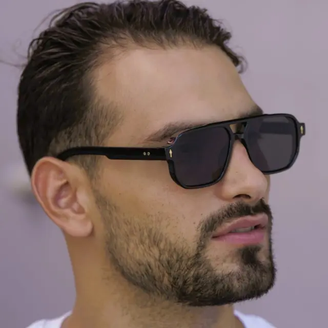 Ghetto 70s Retro Square Sunglasses Total Black Frame Unisex 2