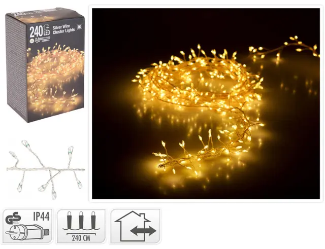 Deco 240 Φωτάκια MicroLED - 2.4 Μέτρα + 5 Μέτρα σύνδεσης , Πυκνή Διάταξη, Ασημί συρμάτινο καλώδιο - Θερμό λευκό AX8717020 2