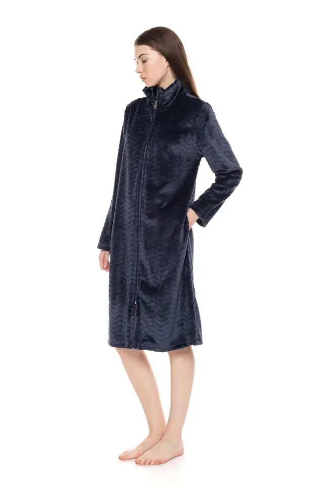 W1676 - Yacht Blue - ROBE ZIPPER FLEECE AUTUMN 2