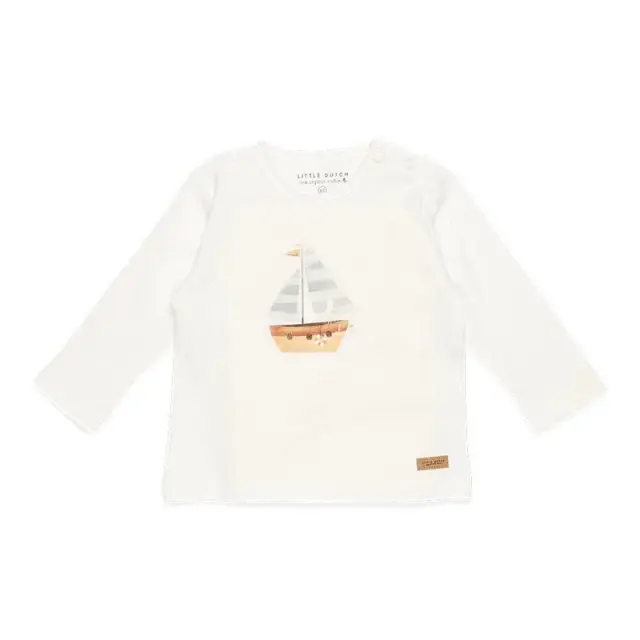 Μπλουζάκι μακρυμάνικο Sailboat White LITTLE DUTCH - Λευκό - 86 12-18M