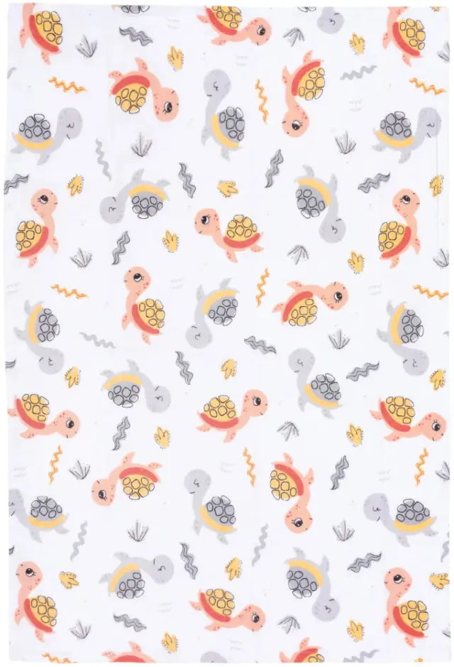 Σελτεδάκι - Πάνα Flannel με Μεμβράνη 75x50cm Turtles 5904506816064 2