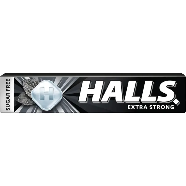 Halls Καραμέλες Extra Strong Χωρίς Ζάχαρη 32gr