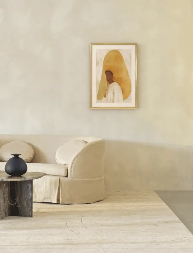 Malcon Art Πίνακας σε Καμβά με Κορνίζα Ξύλινη σε Χρυσό Χρώμα 53Χ73 εκ. 2