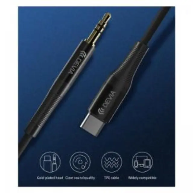 Καλώδιο Ήχου Devia EC620 USB C σε 3.5mm 1m Ipure Μαύρο N62123 3