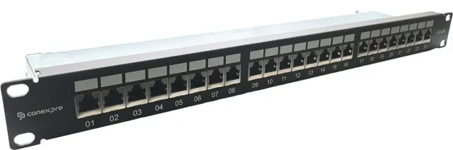Conexpro 19" patch panel STP, CAT6A, 24 ports, 1U