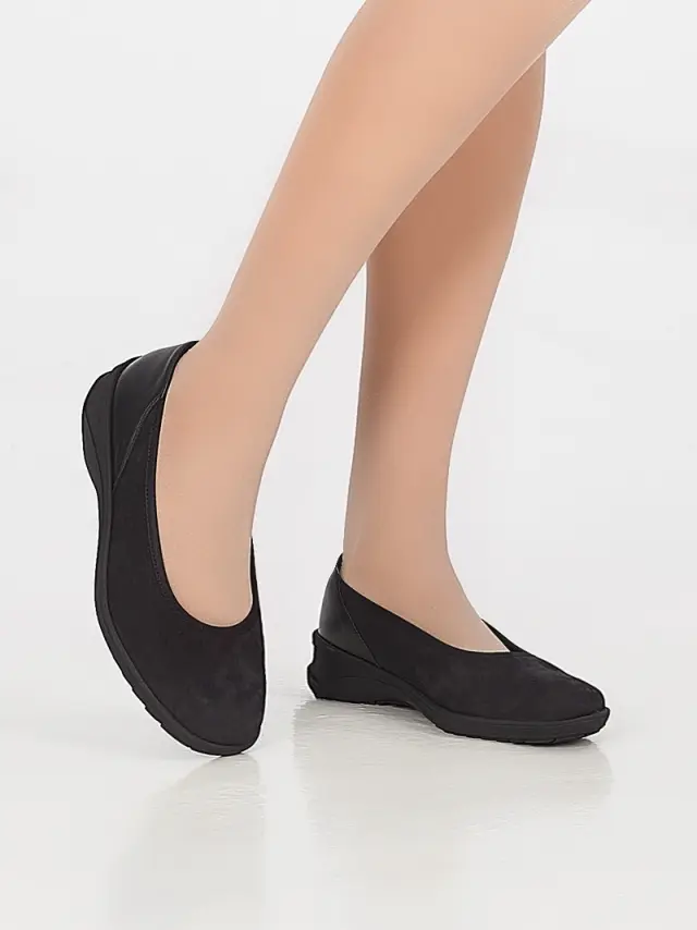 Solidus Μπαλαρίνες Γυναικείο δέρμα Nubuck Μαύρο SOL/42053 SCHWARZ 2