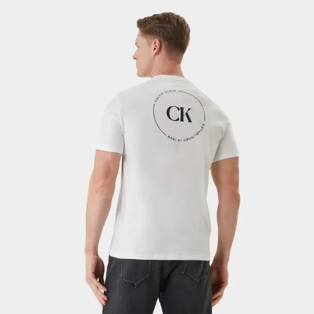 Calvin Klein - Ανδρικό T-shirt Linear Logo Regular Fit LV04RF801G-YAF Λευκό - XL 3