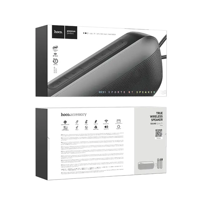 Φορητό Ηχείο Wireless Hoco HC21 Shadow BT 5.2 1200mAh 5W με FM και Micro-SD Μαύρο 2