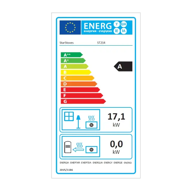 StarStoves Σόμπα Ξύλου από Ατσάλι ST214 17.7kW Μαύρη 3