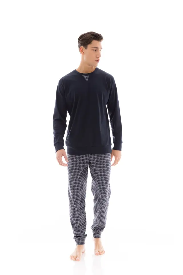 W-M683 - Yacht Blue - PYJAMA JACQUARD PETITE PLAID