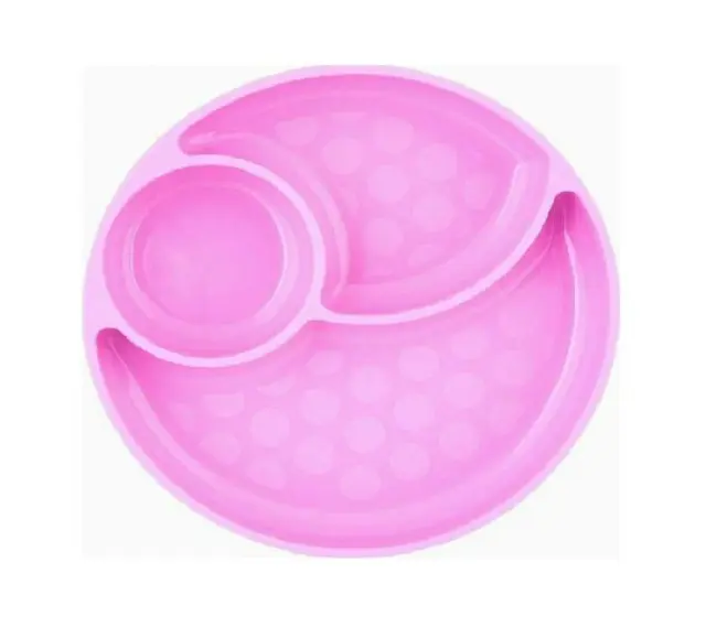 Chicco Πιάτο Φαγητού Σιλικόνης Με Χωρίσματα 12Μ+ Take Eat Easy Pink 00-010216-100
