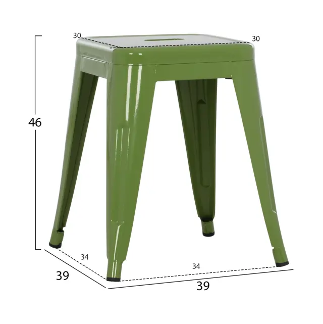 ΣΚΑΜΠΟ ΜΕΤΑΛΛΙΚΟ FB90096.53 ΣΕ LIGHT OLIVE GREEN ΧΡΩΜΑ 37x37x45Υεκ. 2