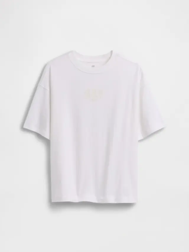 Παιδική Μπλούζα Oversized με Logo Gap 1969 white - M