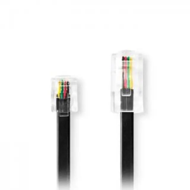 Καλώδιο επέκτασης τηλεφώνου, RJ11 αρσ. - RJ45 αρσ., 5.00m σε μαύρο χρώμα. 2