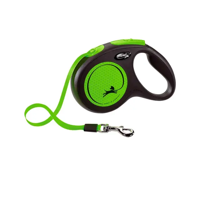 Flexi New Neon Πτυσσόμενο Λουρί/Οδηγός Σκύλου Ιμάντας Πράσινος 5m Πράσινο - S 2