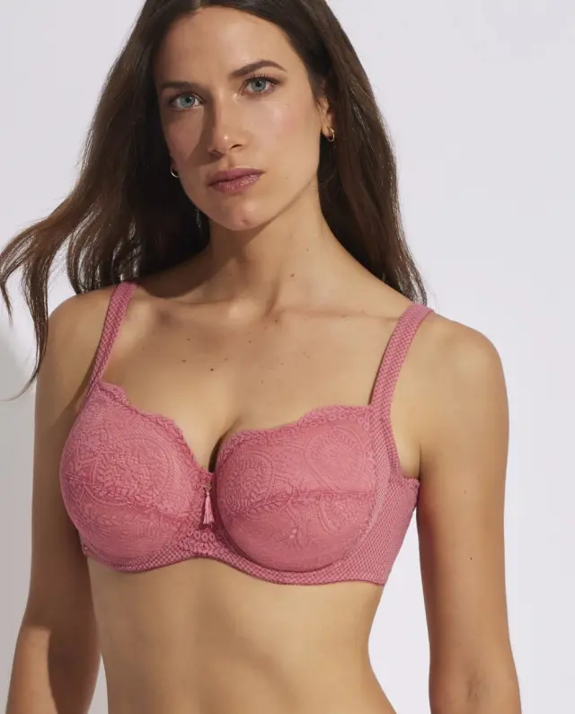 Selmark Matilda Δαντελένιο Σουτιέν Μπαλκονέ Με Μπανέλα Strawberry