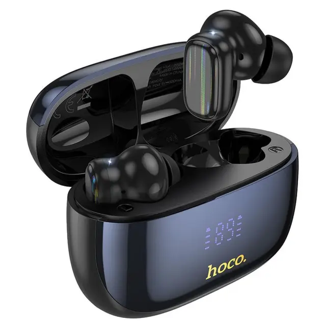 Hoco In-ear Bluetooth Handsfree Ακουστικά με Θήκη Φόρτισης Mαύρα EQ20
