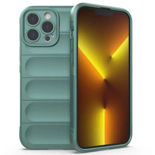 Θήκη Σιλικόνης Rugged Anti Scratch για iPhone 13 Pro Max- Green OEM