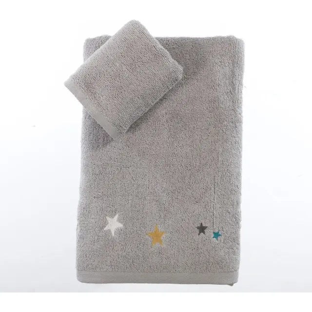 Σετ Παιδικές Πετσέτες 2 Τεμαχίων Nef-Nef Stars Above Grey 30x50+70x140 2