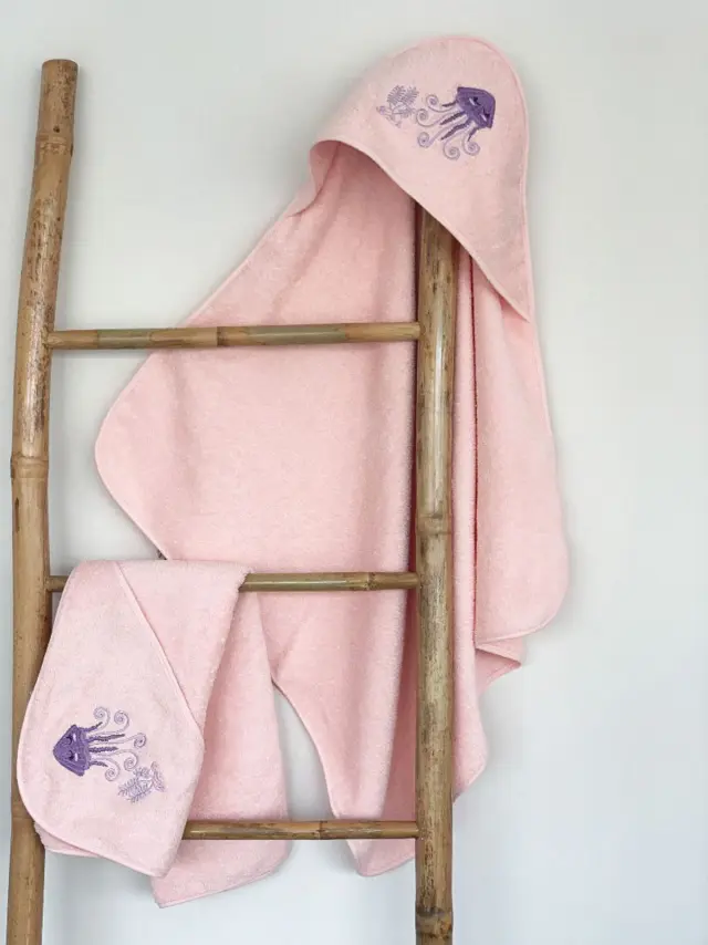 Fluffy Κεντητή Κάπα Pink 75x75 Sunshine
