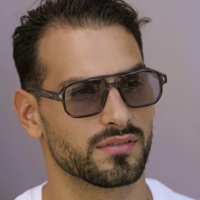 Ghetto 70s Retro Square Sunglasses Grey Frame Unisex 3