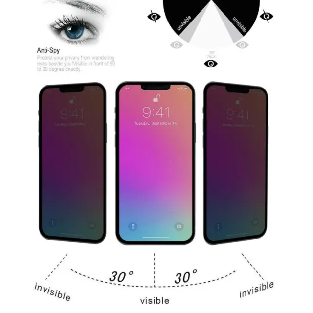 Privacy Tempered Glass για iPhone 11 Pro/ X/ Xs - Φιμέ Μαύρο 2