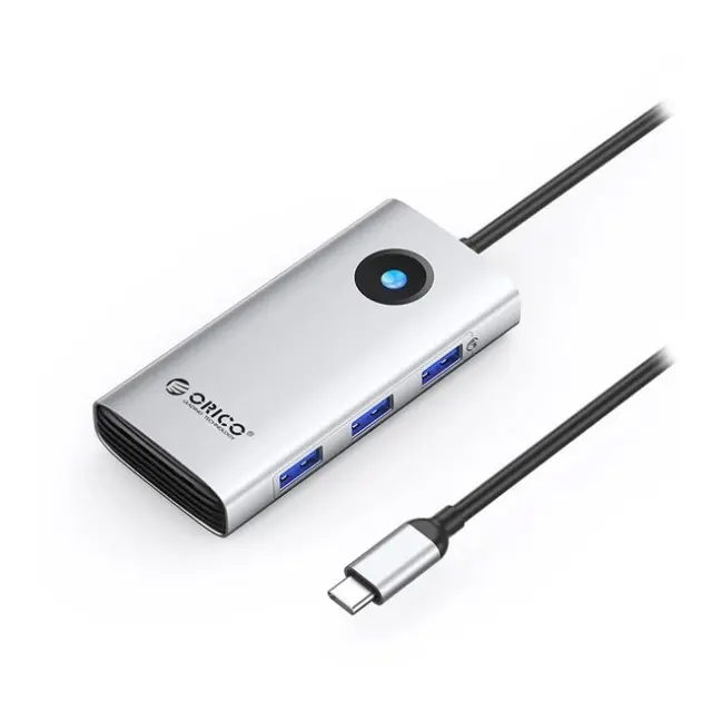 Orico Docking Station PW11 6in1 USB-C 3x USB-A 3.0 1x USB-C PD 100W 1x HDMI 4K30Hz 1x RJ45 2.5G Ethernet Silver
