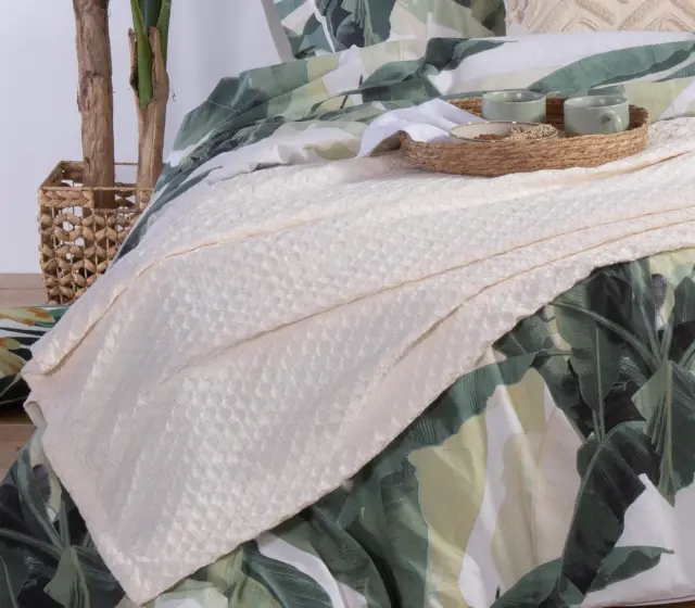 Nef-Nef Homeware Κουβέρτα Πικέ Μονή Elmer 160x240 Off White 2