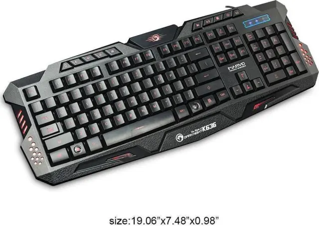 Marvo Gaming Πληκτρολόγιο με φωτιζόμενα πλήκτρα KG636 3