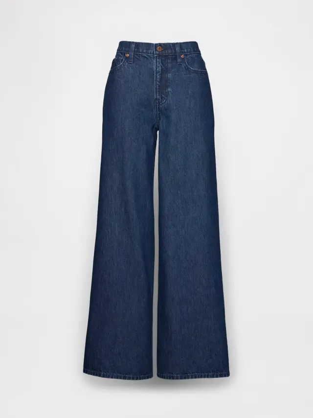Mid Rise Baggy Τζιν Παντελόνι dark indigo