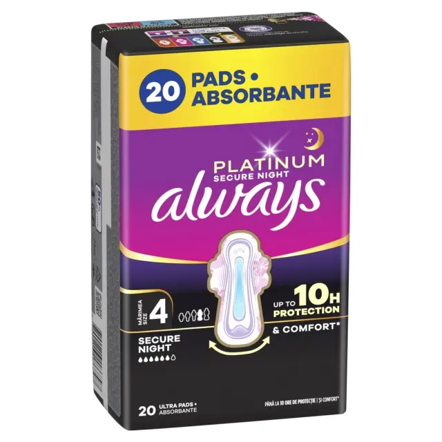 Always Σερβιέτα Platinum Ultra Secure Night 20 Tεμαχίων GP