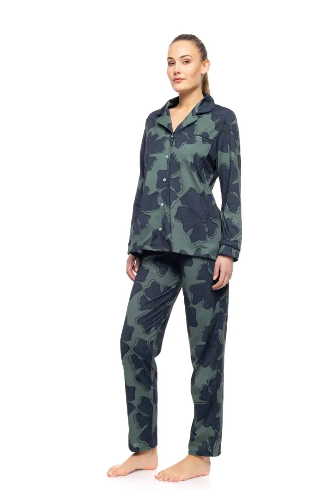 W1744 - Type - PYJAMA BUTTONED FOREST BLOOM - XL 2
