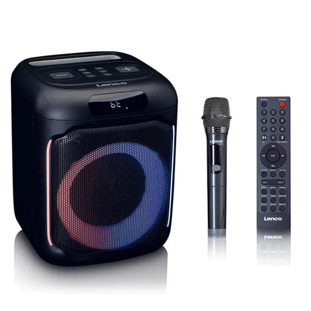 Party Speaker 100W με Bluetooth, ασύρματο μικρόφωνο και φωτισμό LED.