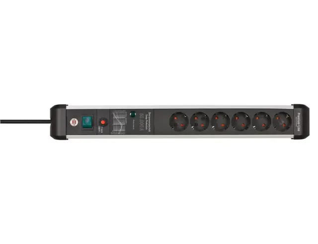 Πολύπριζο Ασφαλείας Premium Protect Line Brennenstuhl - 6x Schuko - 60000A - Με Διακόπτη On/Off - Καλώδιο 3m - Ασημί / Μαύρο150139 2