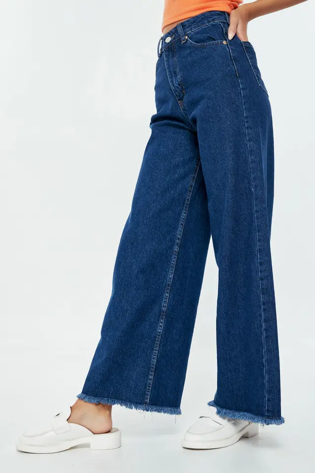 Παντελόνι Jean Wide Leg Ψηλόμεσο Fluo Γαλάζιο 2