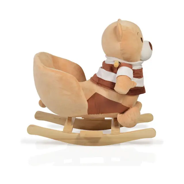 Cangaroo Bear Λούτρινο Κουνιστό Αρκουδάκι Με Ήχους και Ξύλινη Βάση 3800146242190 2