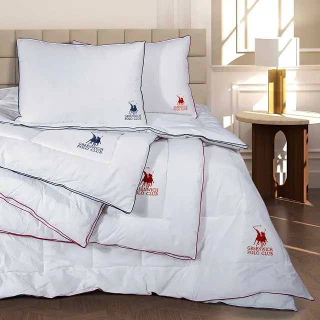 Πάπλωμα 160x220 Μονό 350gsm Microfiber Greenwich Polo Club 2346 White 100% βαμβακερό 3