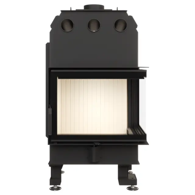 Ενεργειακό Τζάκι Ξύλου Γωνιακό 14.5kW Energy 65x50x47R ECO - Saven Χρώμα κεραμικής επένδυσης Λευκό