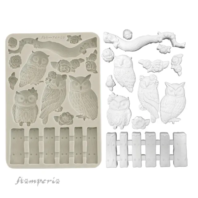 Καλούπι σιλικόνης A5, 15×21cm, Stamperia, The Owl's House, Owl and branches