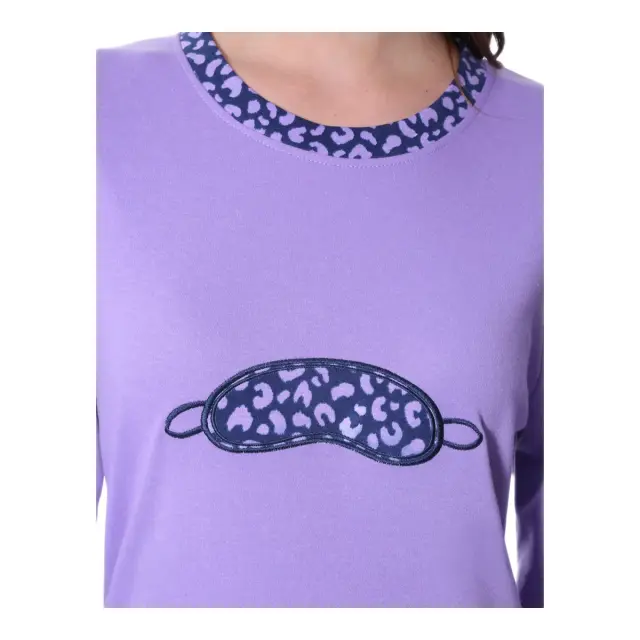 Lydia Creations Γυναικεία Πυτζάμα Sleep Mask NLC, Χρώμα Λιλά 2