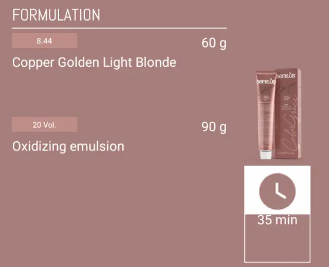 Sensus Color Grace M3K 8.44 Light Intense Copper Blonde 100ml - (μόνιμη βαφή έντονο ανοιχτό χάλκινο ξανθό) 3