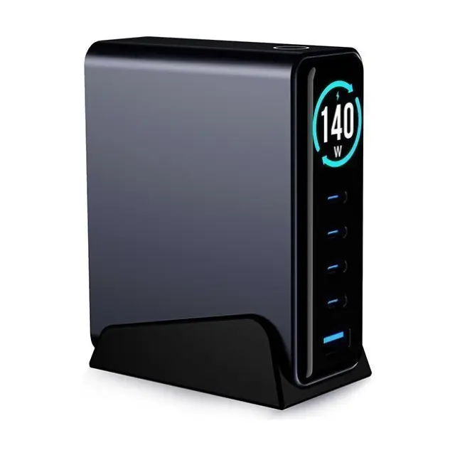 3mk Βάση Φόρτισης InCharge Lumin PD3.2 140W QC5PPS AFC FCP SCP 1A4C TFT GaN 3 Display Black