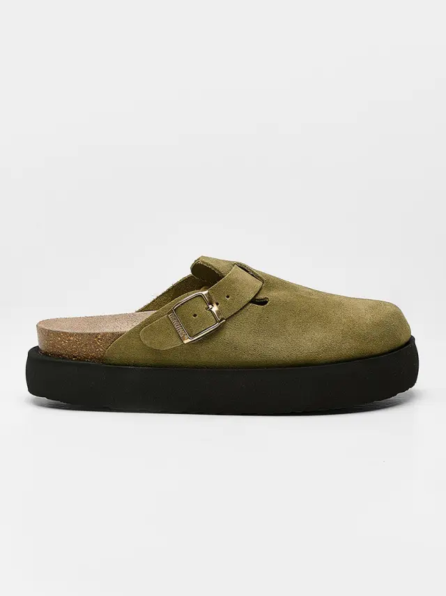 Genuins Σαμπώ Γυναικείο δέρμα Nubuck Πράσινο GEN/RIVA PLATFORM G106555 KHAKI 2