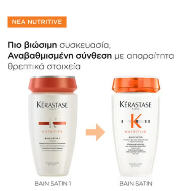 Nutritive Bain Satin Ενυδατικό Σαμπουάν Με Θρεπτικά Συστατικά Για Ξηρά Μαλλιά 250ml 2