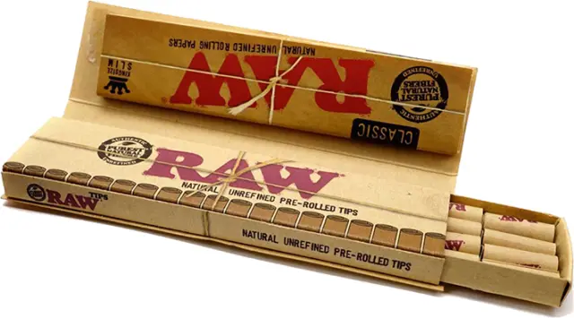 RAW Χαρτάκια Classic - Ακατέργαστο - King Size Slim με Προτυλιγμένη Τζιβάνα