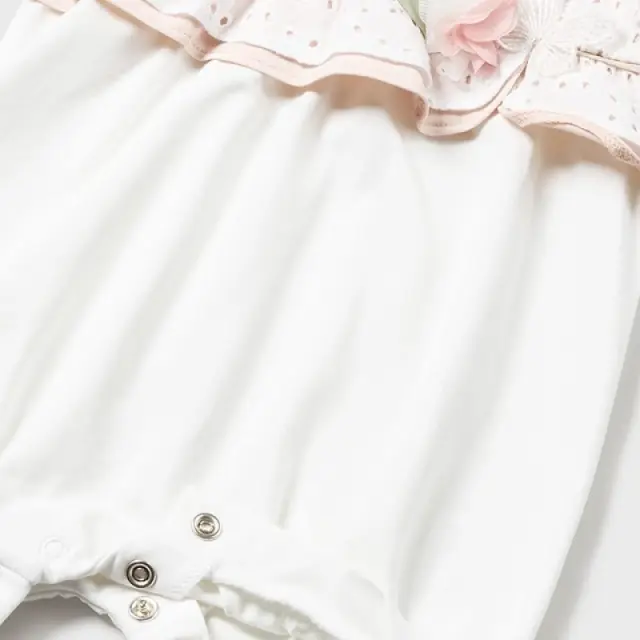 Νεογέννητο 0 έως 18 μηνών Πιτζαμάκι γιακάς Better Cotton λευκό 2
