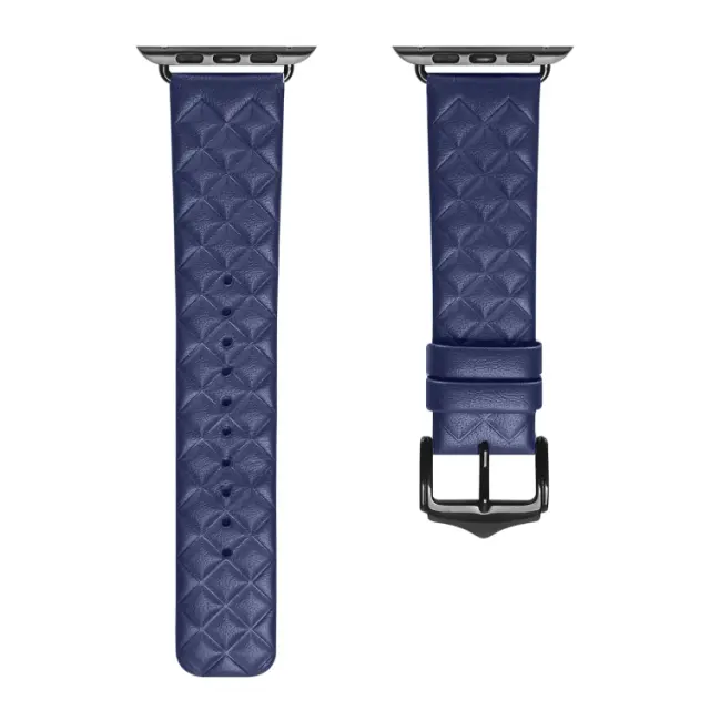 Dux Ducis® Rhombus Pattern Δερμάτινο Λουράκι για Apple Watch Series 38/40/41/42(series 10/11/12)mm-- Μπλε